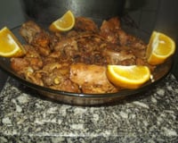 Frango simples com caldo de laranja