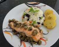 Salmão com molho de alcaparras