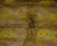 Lasanha de carne moida com queijo e presunto