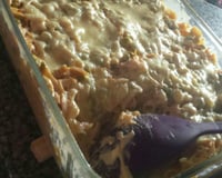 Macarrão com requeijão e peito de peru