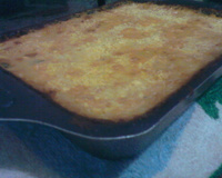 Bolo de batata com recheio de frango