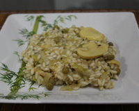 Risoto de ervilhas e champignons