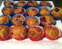 Muffin de uva e morango
