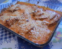 Lagarto ao molho de legumes gratinado