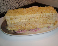 Torta fria de pão de forma com frango