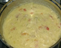 Caldo de mandioca com frango