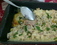 Tilápia na telha com mandioquinha