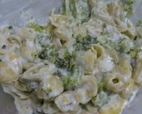 Macarrão com brócolis e molho branco