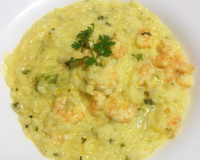 Arroz de camarão com creme de leite