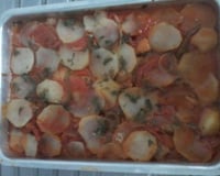 Filé de merluza com batata ao forno