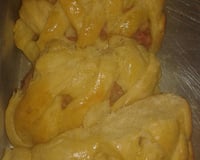 Pão caseiro com linguiça