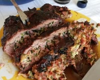 Fraldinha recheada com linguiça e farofa