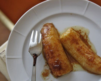 Banana cozida de microondas