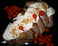 Picanha assada com creme parmesão