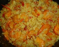 Risoto de camarão com açafrão