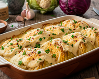 Repolho assado com creme de couve-flor é o prato diferente perfeito pra variar o sabor e comer sem culpa