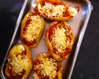 Batata recheada assada no microondas