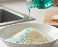 Sempre misturo algumas gotas de detergente com arroz cru em um copo: o truque de limpeza barato e eficaz para vidros e inox