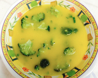 Creme de mandioquinha com brócolis