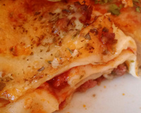 Lasanha de massa de pastel