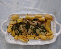 Filé de abadejo com molho de alcaparras