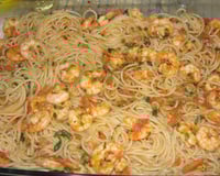 Macarrão com camarão delicioso