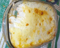 Frango com creme de aipim