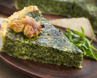 Torta de quinoa com escarola