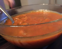 Sopa de abóbora com frango e repolho