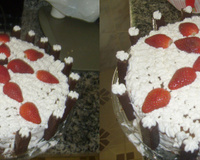 Bolo de chocolate e morango com Twix