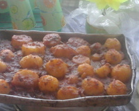 Língua de boi com batatas