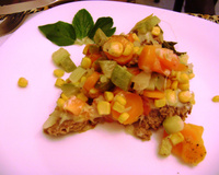 Quiche de carne moída à jardineira