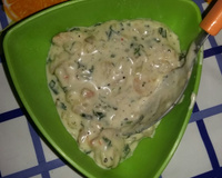 Camarão com requeijão cremoso e creme de leite