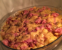 Macarrão penne ao molho branco com queijo e vermelho
