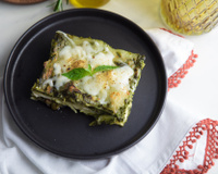 Depois que minha filha virou vegetariana, sempre faço essa lasanha ao molho pesto para ela: a família inteira come e não sobra uma fatia