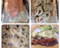 Salmão ao forno com catupiry