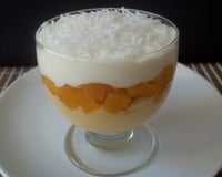 Sobremesa dois cremes e pêssego