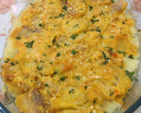 Filé de merluza com purê de batatas