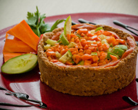 Quiche de carne moída à jardineira