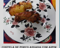 Costela de porco assada com aipim do Lúcio Cezar