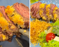 Sou apaixonada por essa fraldinha com crostinha de parmesão e alho: faço toda semana e meu marido ama!
