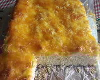 Cuca de Coco com Calda de Baunilha