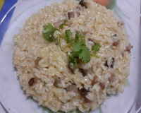 Risoto de bacon e cerveja