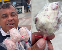Morangos cravejados a R$ 15 fazem sucesso no semáforo em SC: garçom vende 300 unidades, fatura R$ 4,5 mil entre 10h e 17h e e deixa clientes pagarem depois por Pix para conseguir aproveitar melhor o tempo das vendas