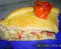 Torta de frango com massa de pão