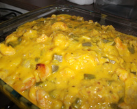 Peixe com abóbora e camarão