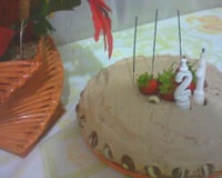 Bolo de chocolate com morango