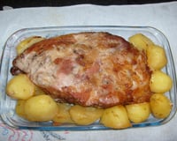 Paleta suína com batata ao forno
