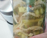 Lagarto em conserva com vinagrete (para comer com pão)