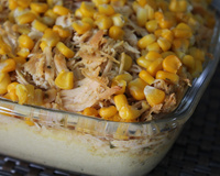 Torta hiperprotéica de frango com milho